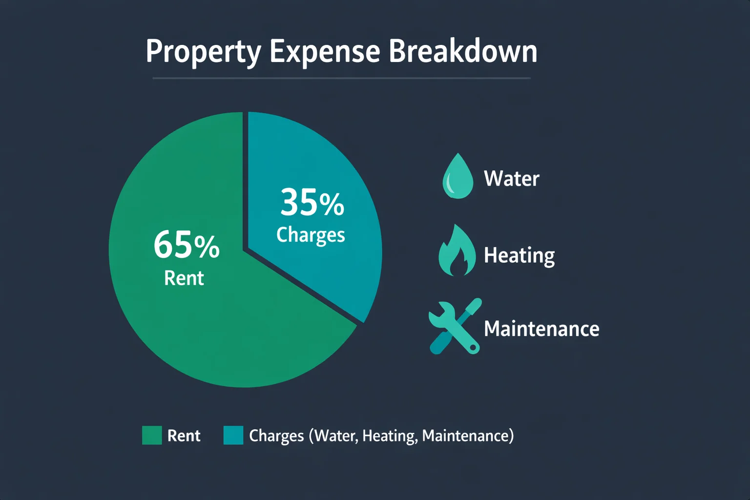 Répartition des charges locatives entre loyer et charges détaillées