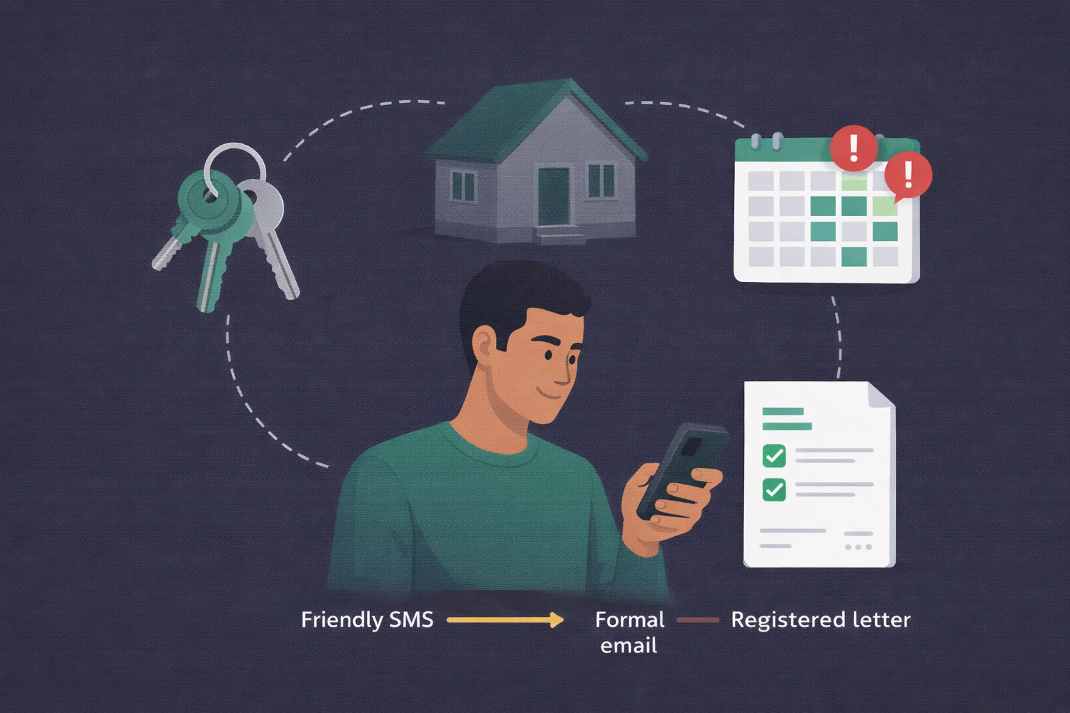 Propriétaire particulier gérant son bien locatif depuis son smartphone