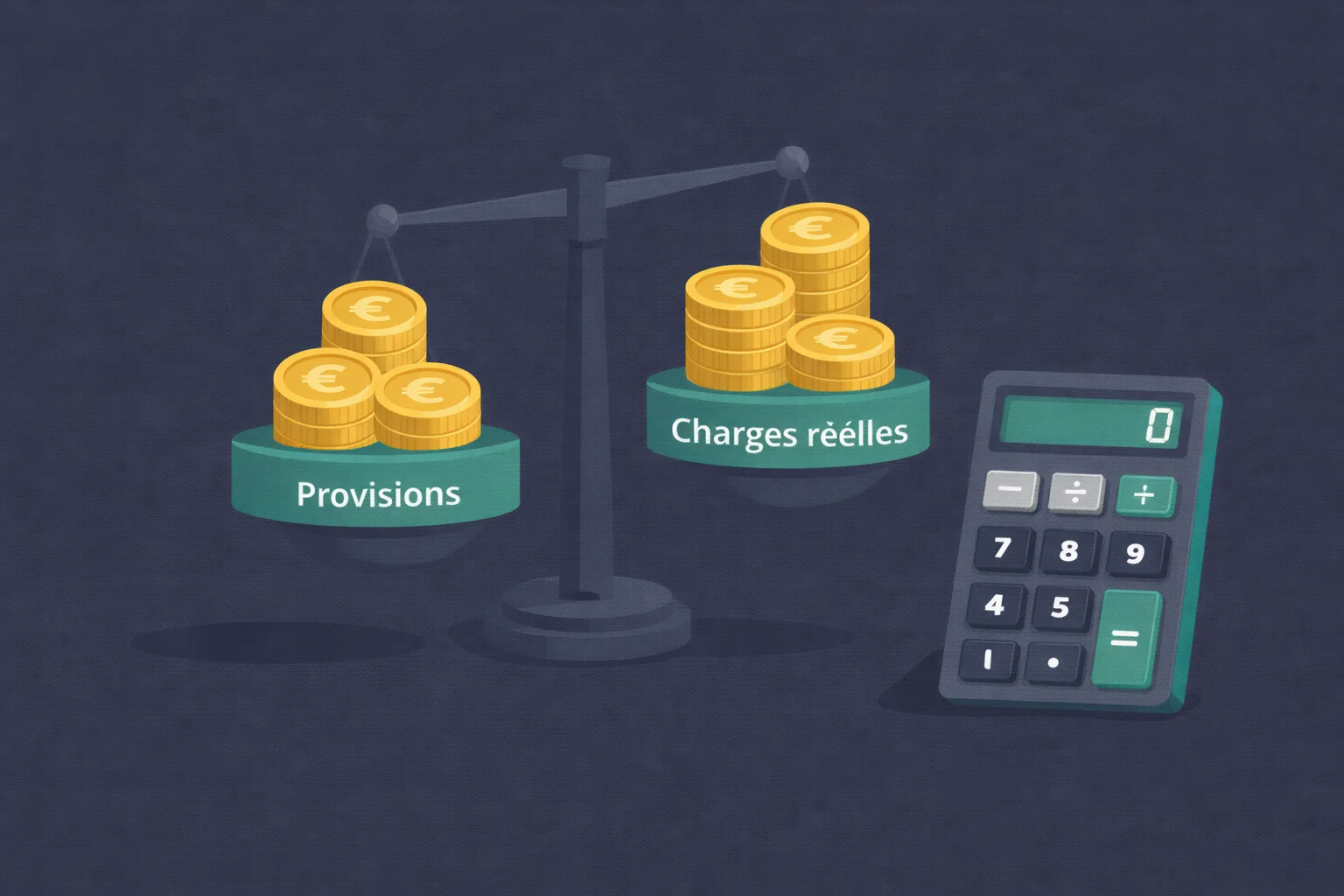 Balance entre provisions et charges réelles avec un calculateur